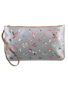 Louis Vuitton Neverfull Garden Pouchette in Metallic Silver